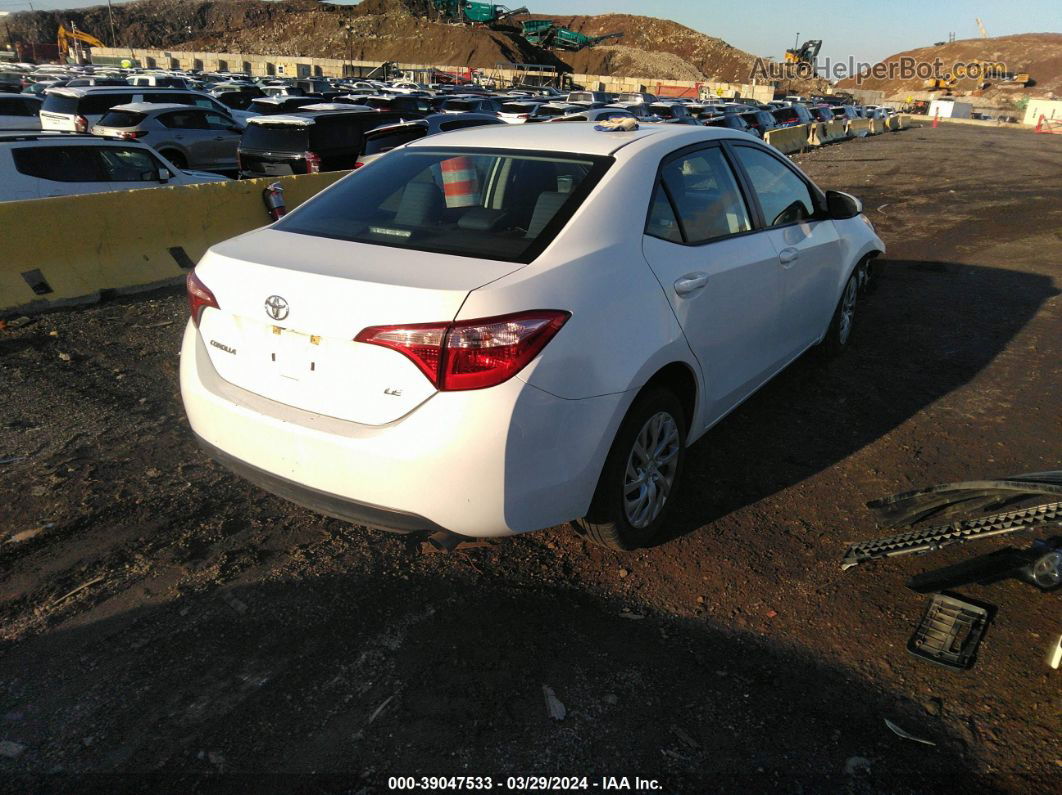 2019 Toyota Corolla Le White vin: 2T1BURHE2KC241536