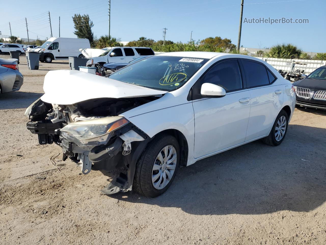 2014 Toyota Corolla L Белый vin: 2T1BURHE3EC002873