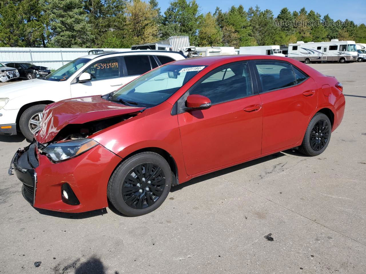 2014 Toyota Corolla L Red vin: 2T1BURHE3EC183604