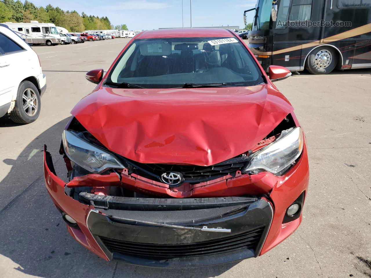 2014 Toyota Corolla L Red vin: 2T1BURHE3EC183604