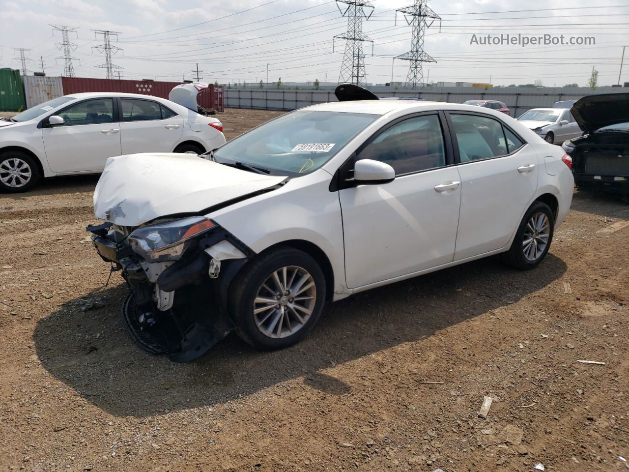 2015 Toyota Corolla L White vin: 2T1BURHE3FC274423