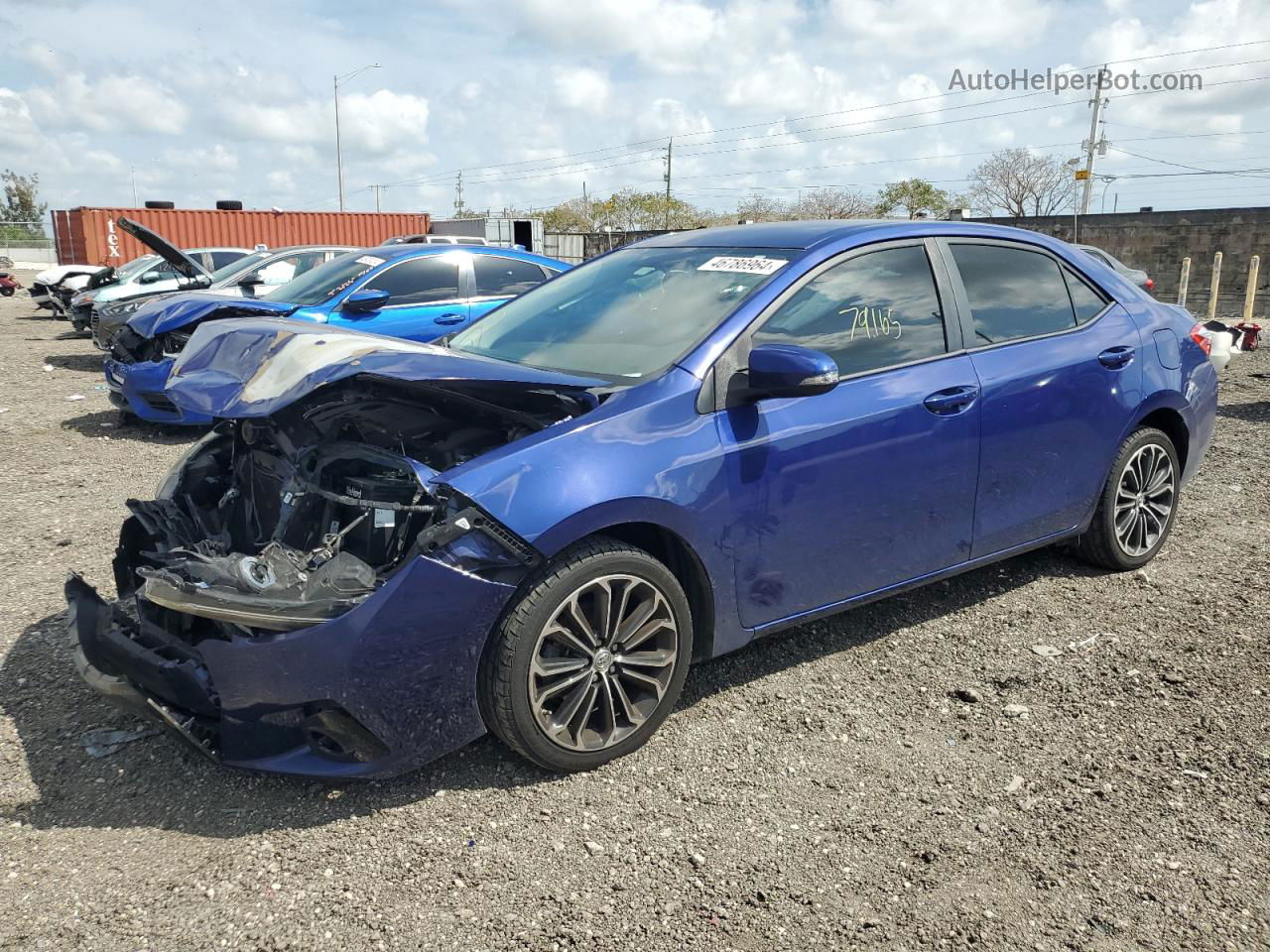 2015 Toyota Corolla L Blue vin: 2T1BURHE3FC420996