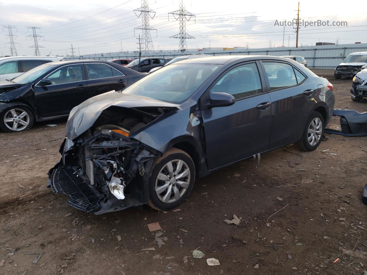 2015 Toyota Corolla L Серый vin: 2T1BURHE3FC428077