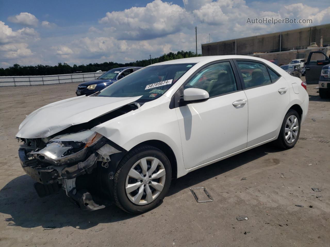 2015 Toyota Corolla L White vin: 2T1BURHE3FC451133