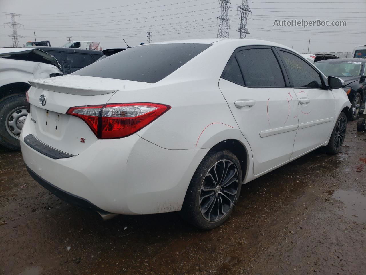 2016 Toyota Corolla L Белый vin: 2T1BURHE3GC568034