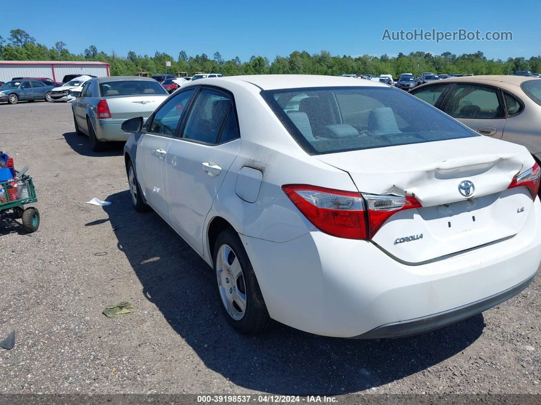 2016 Toyota Corolla Le White vin: 2T1BURHE3GC638132