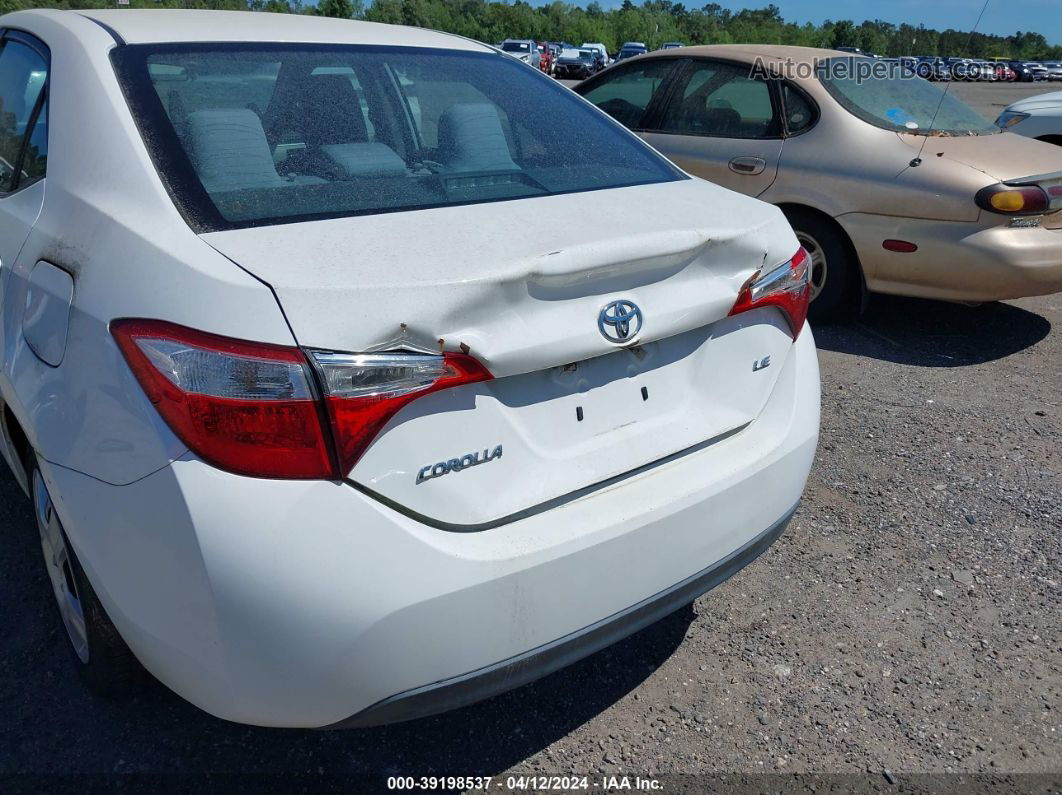 2016 Toyota Corolla Le White vin: 2T1BURHE3GC638132