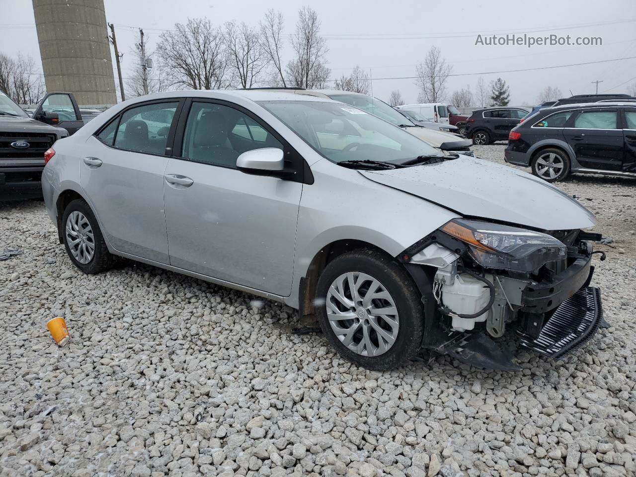 2017 Toyota Corolla L Silver vin: 2T1BURHE3HC811388