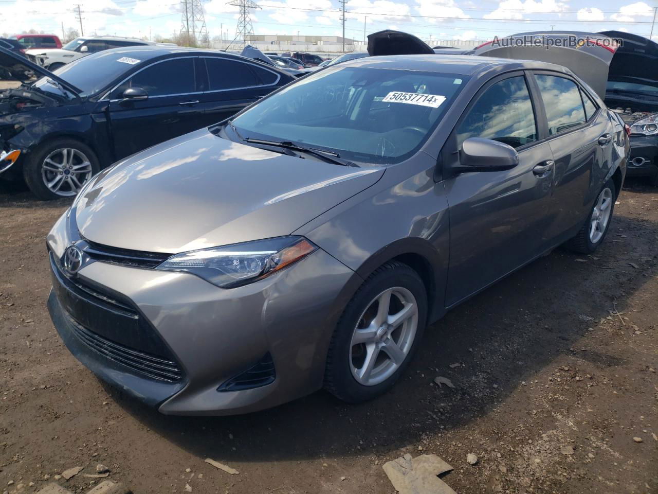 2017 Toyota Corolla L Gray vin: 2T1BURHE3HC878959