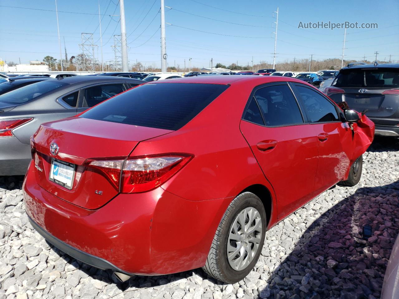 2019 Toyota Corolla L Красный vin: 2T1BURHE3KC141705