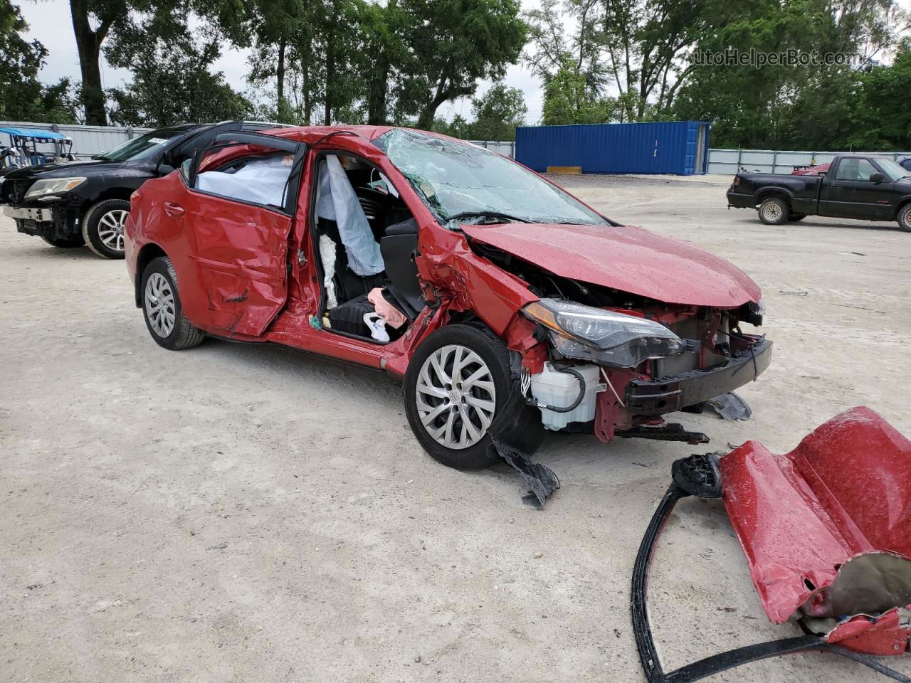 2019 Toyota Corolla L Red vin: 2T1BURHE3KC188829