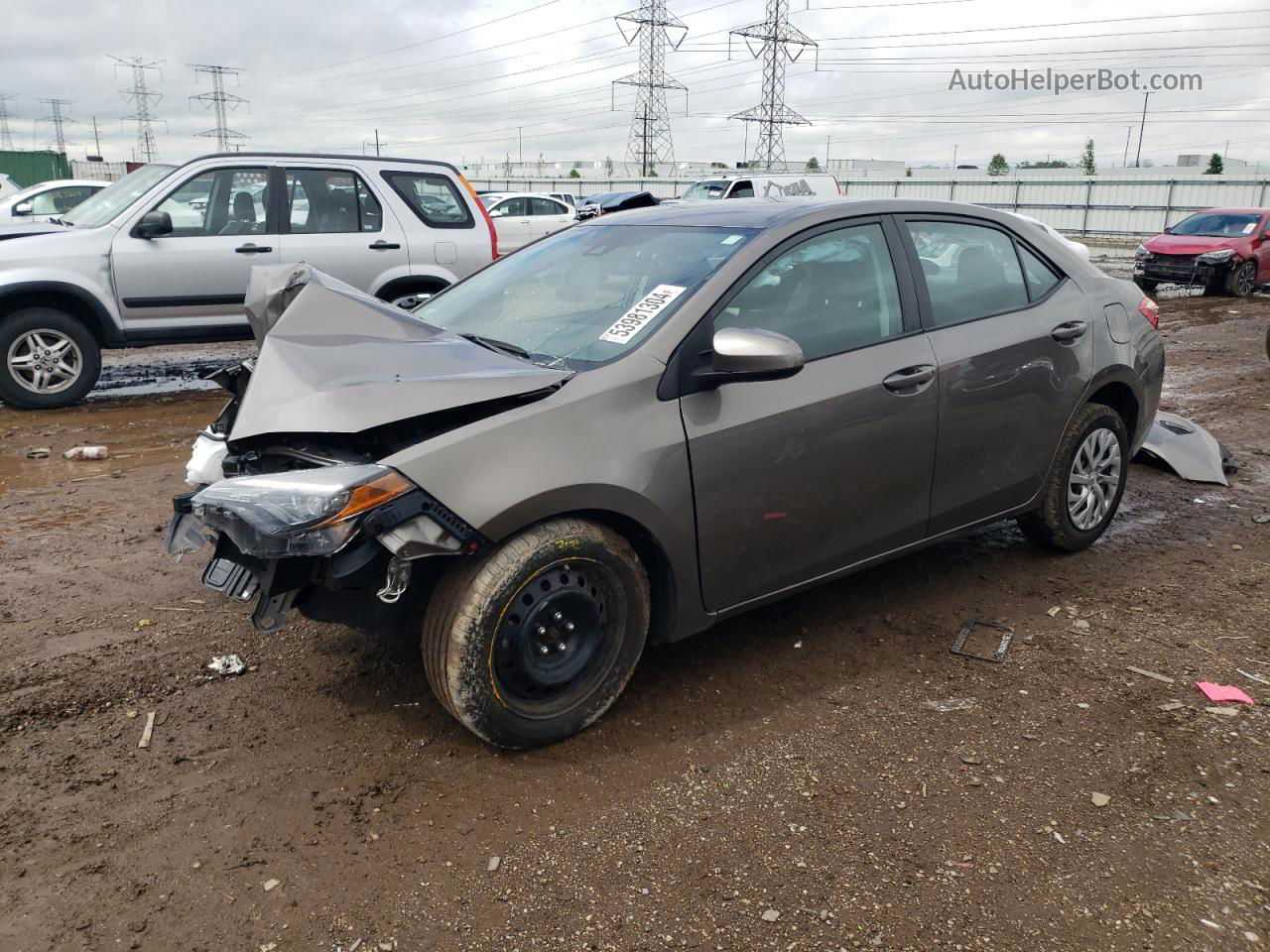 2019 Toyota Corolla L Gray vin: 2T1BURHE3KC206584