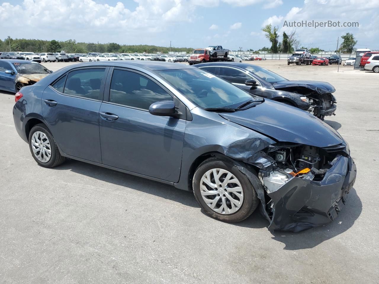 2019 Toyota Corolla L Blue vin: 2T1BURHE3KC213485