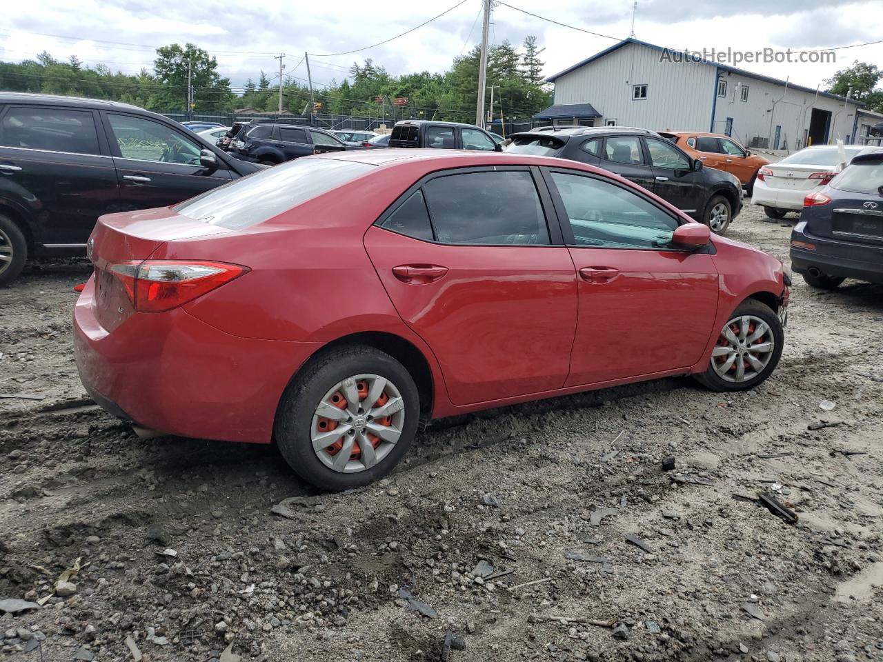 2015 Toyota Corolla L Red vin: 2T1BURHE4FC301533