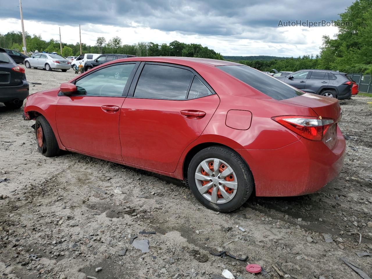 2015 Toyota Corolla L Red vin: 2T1BURHE4FC301533