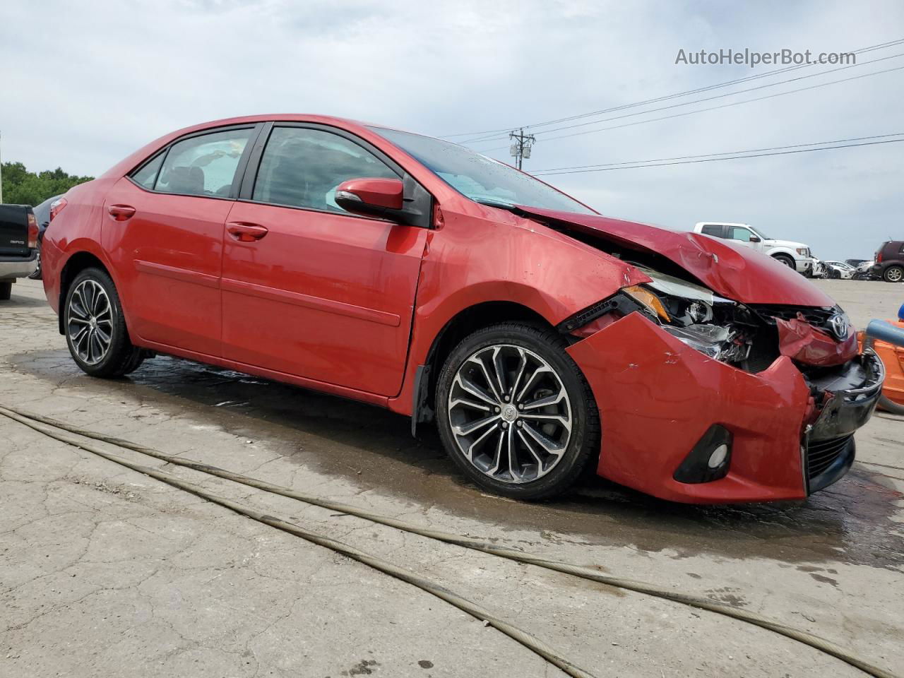 2015 Toyota Corolla L Red vin: 2T1BURHE4FC381528