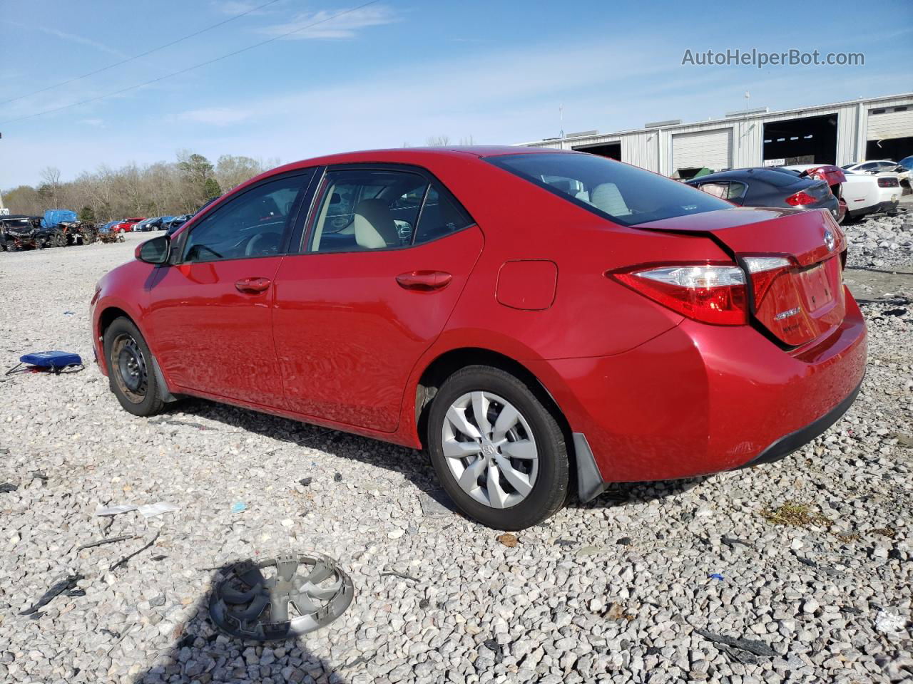 2015 Toyota Corolla L Red vin: 2T1BURHE4FC480284