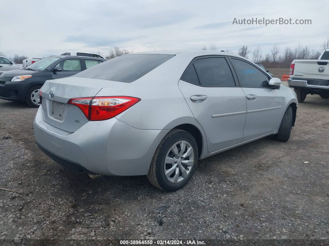 2016 Toyota Corolla Le Silver vin: 2T1BURHE4GC493912