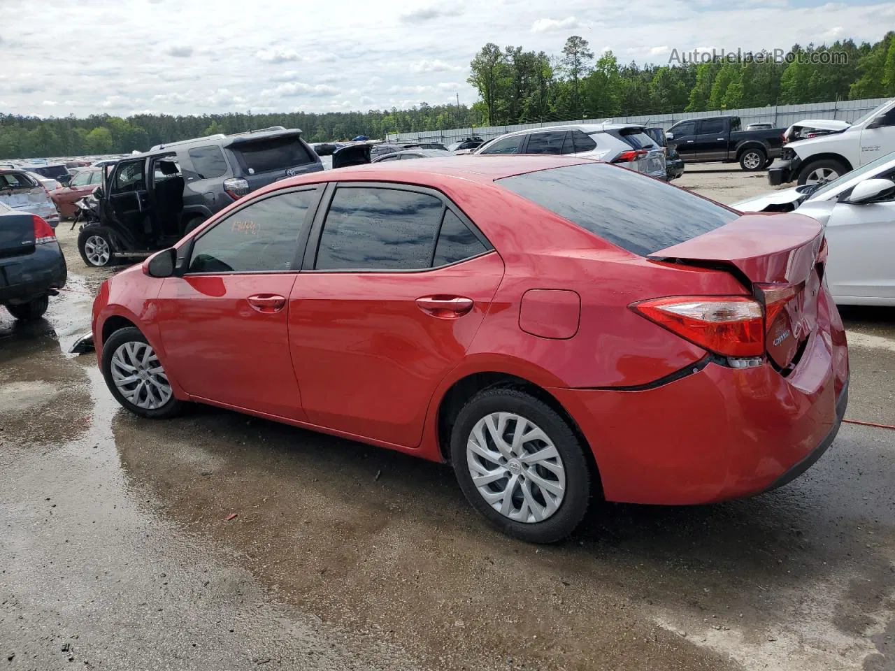 2017 Toyota Corolla L Red vin: 2T1BURHE4HC751203