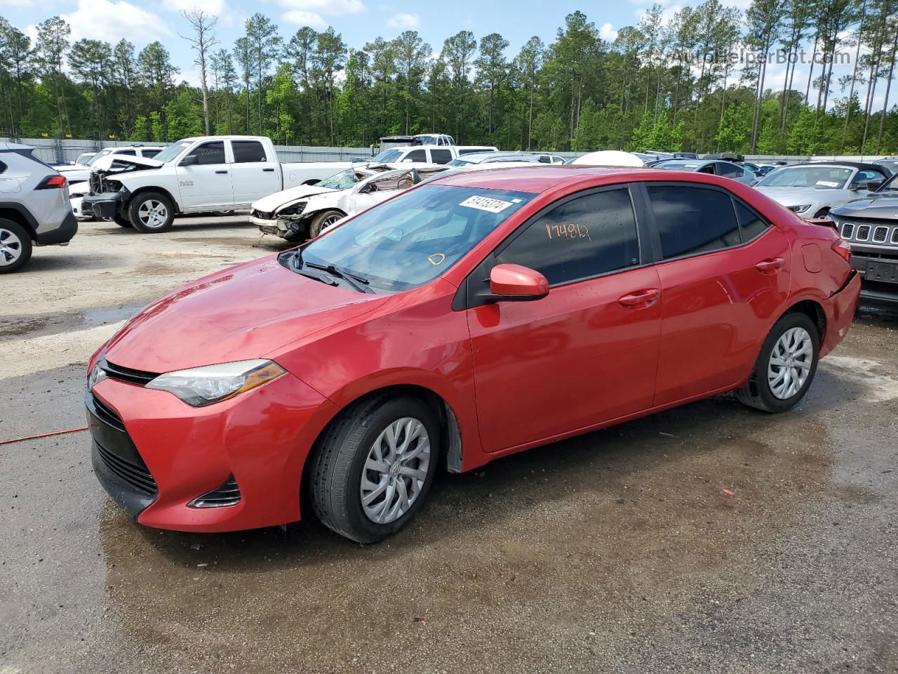 2017 Toyota Corolla L Red vin: 2T1BURHE4HC751203