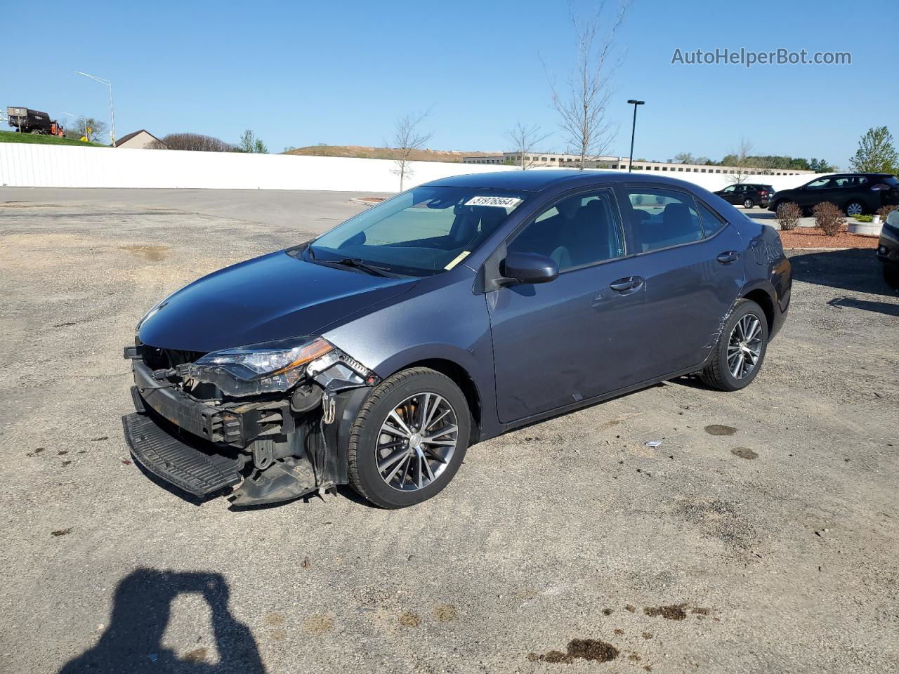 2017 Toyota Corolla L Серый vin: 2T1BURHE4HC782094