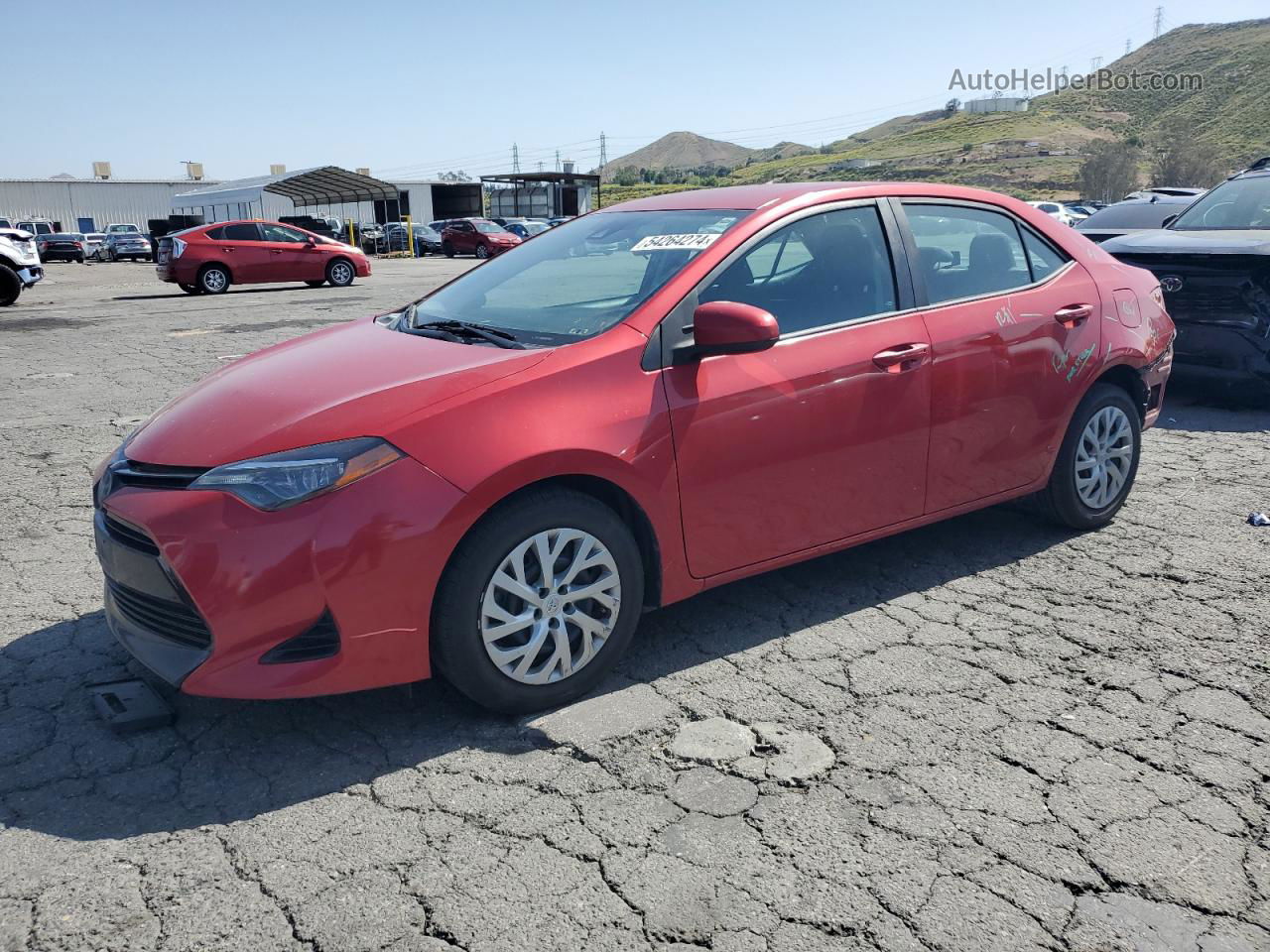 2017 Toyota Corolla L Red vin: 2T1BURHE4HC866495