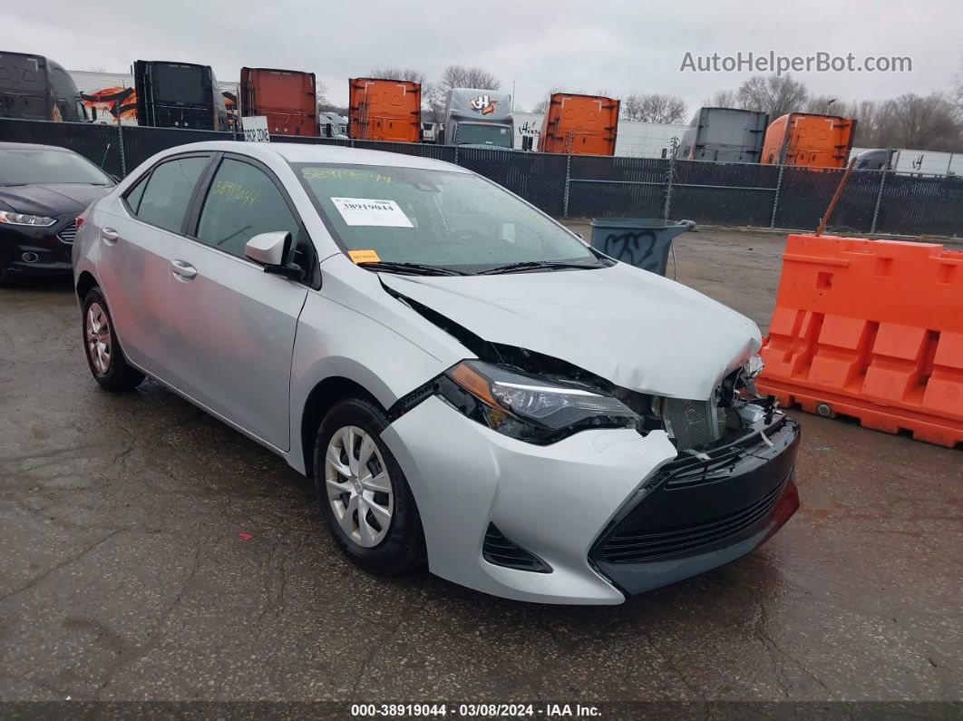 2019 Toyota Corolla L Silver vin: 2T1BURHE4KC205248