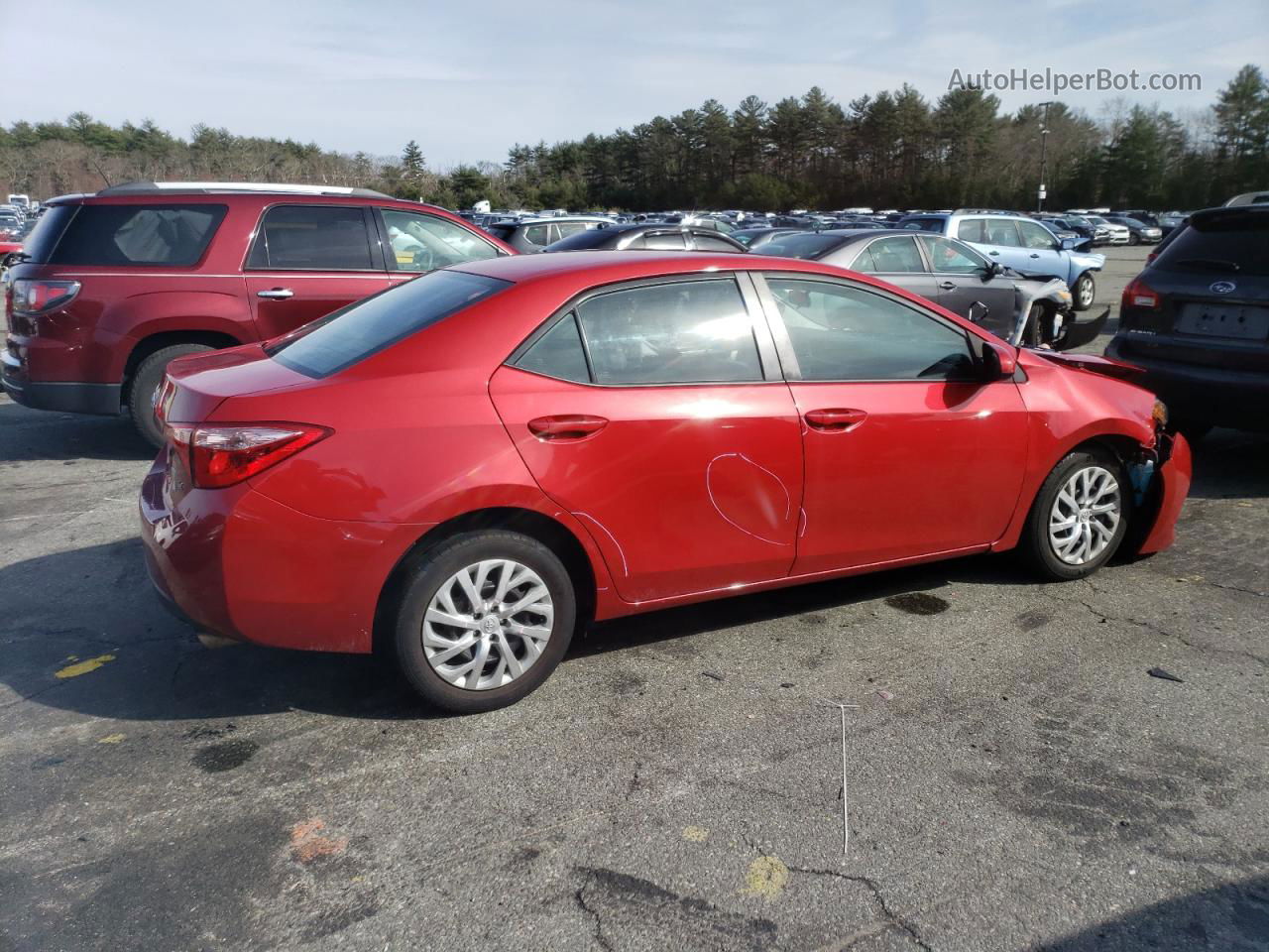 2019 Toyota Corolla L Красный vin: 2T1BURHE4KC237892