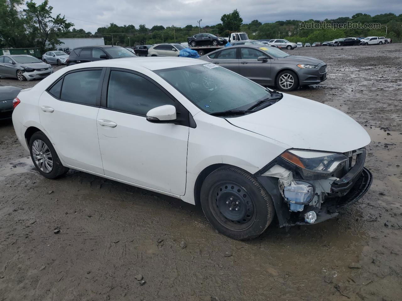 2014 Toyota Corolla L White vin: 2T1BURHE5EC095198