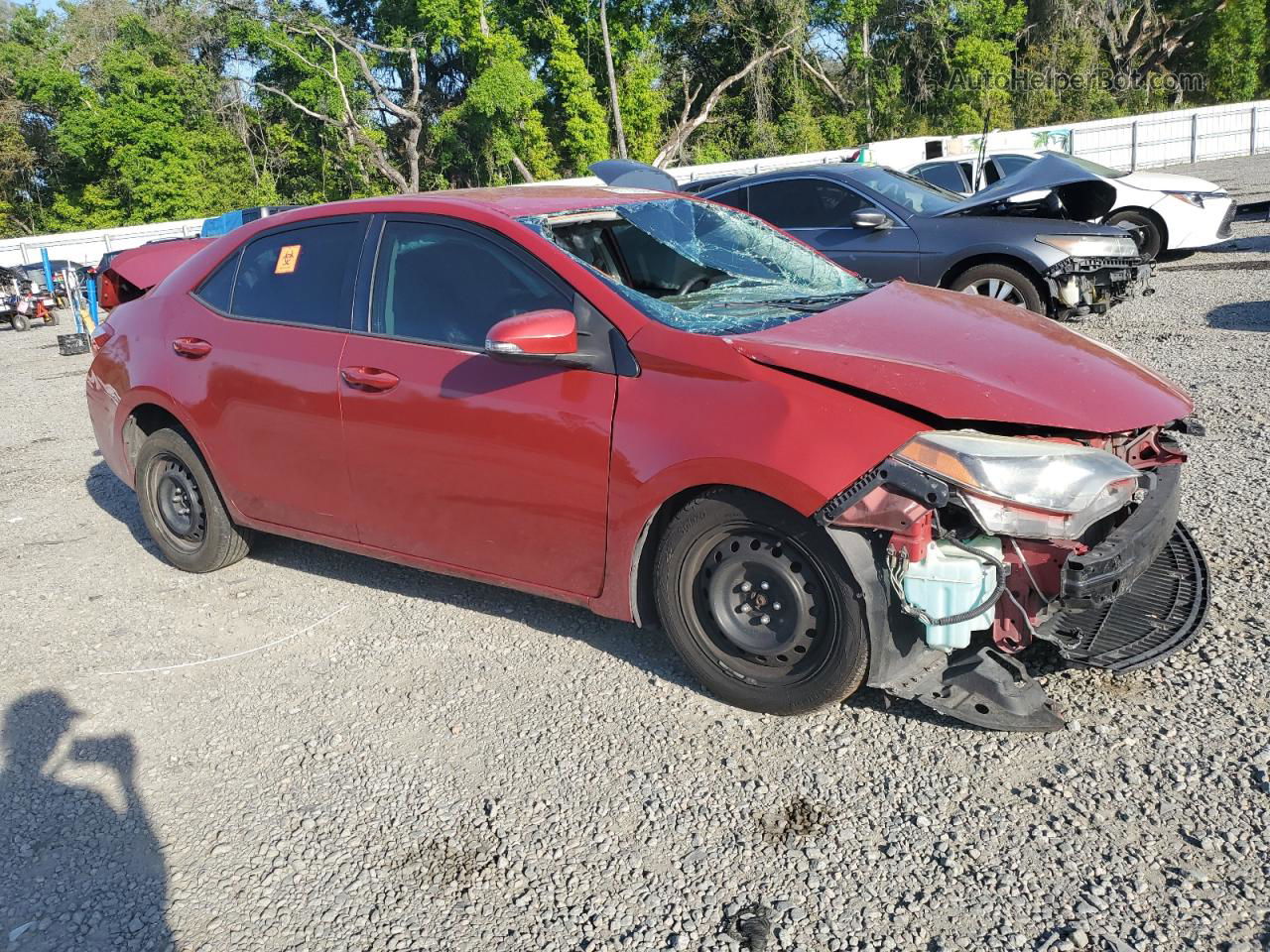 2014 Toyota Corolla L Red vin: 2T1BURHE5EC181465