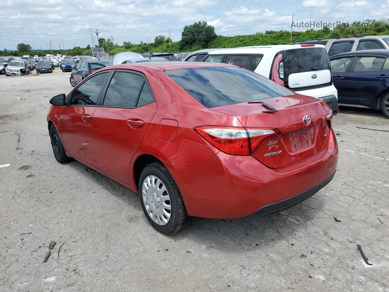 2015 Toyota Corolla L Red vin: 2T1BURHE5FC276271