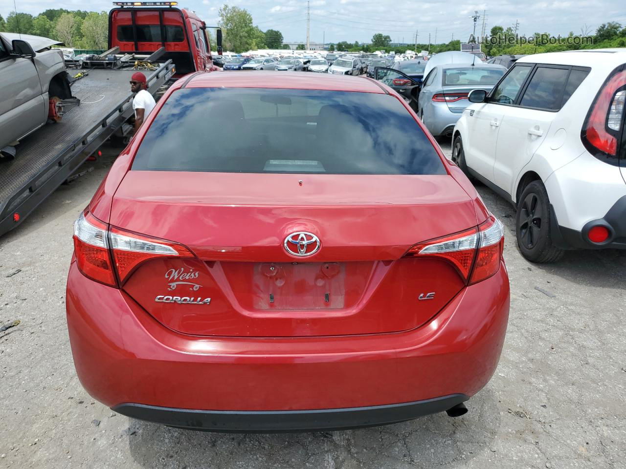 2015 Toyota Corolla L Red vin: 2T1BURHE5FC276271