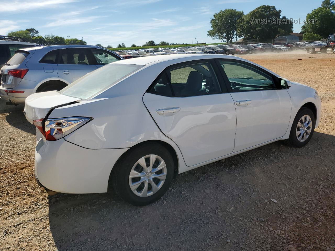 2015 Toyota Corolla L Белый vin: 2T1BURHE5FC309530