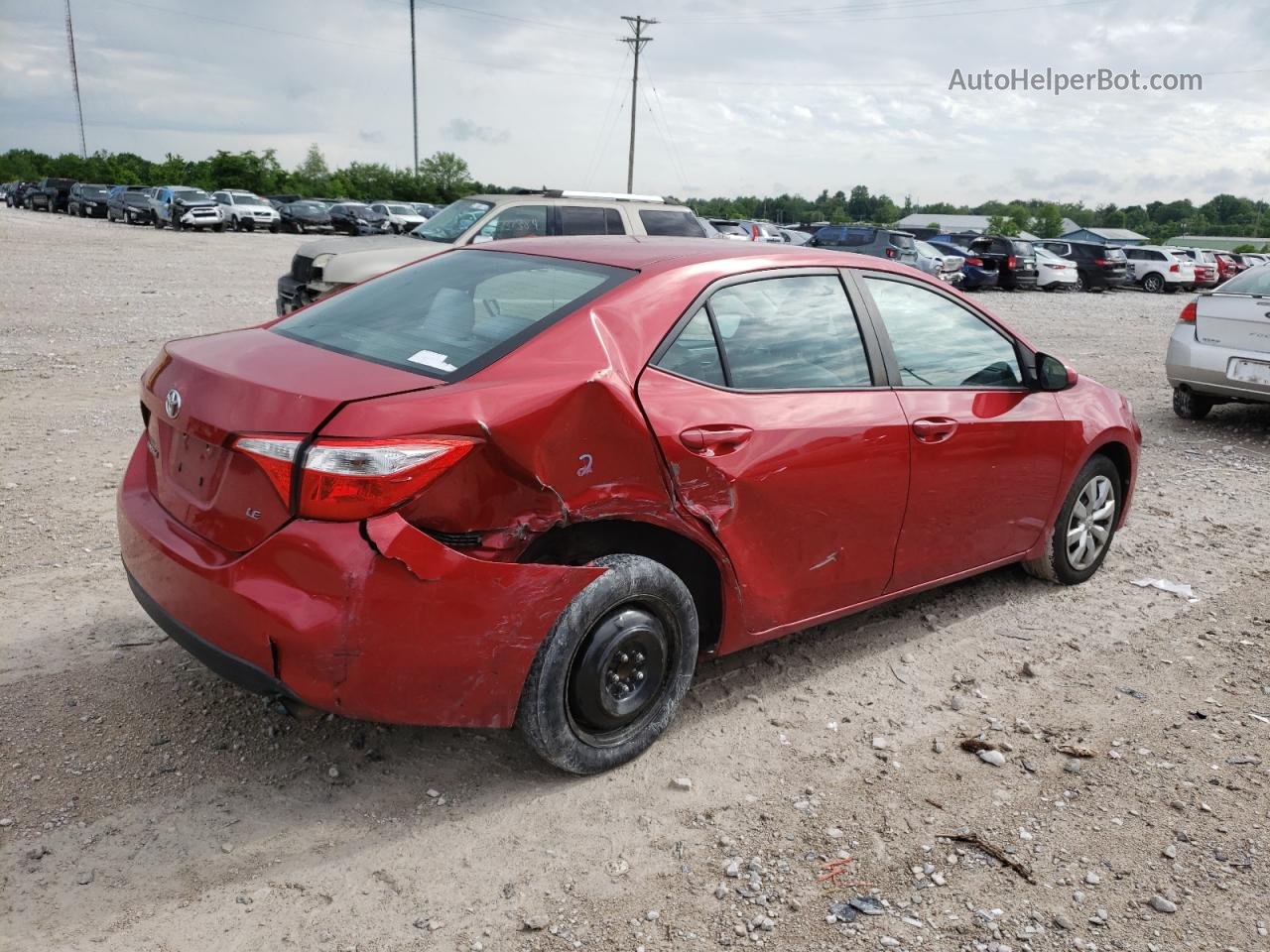 2015 Toyota Corolla L Красный vin: 2T1BURHE5FC316915