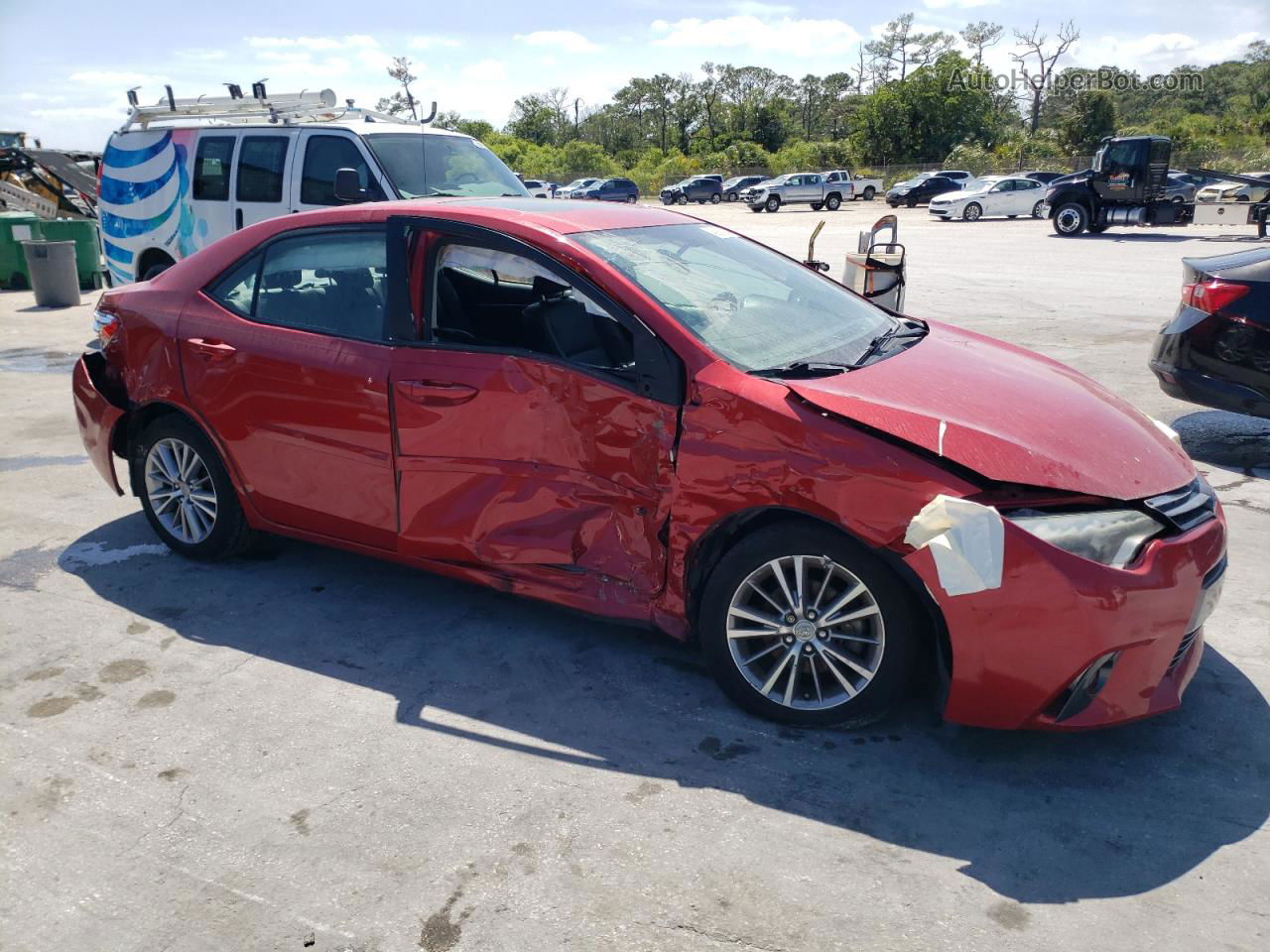 2015 Toyota Corolla L Red vin: 2T1BURHE5FC324772