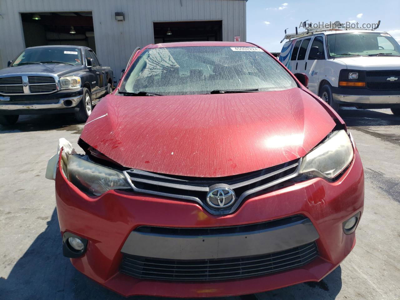 2015 Toyota Corolla L Red vin: 2T1BURHE5FC324772