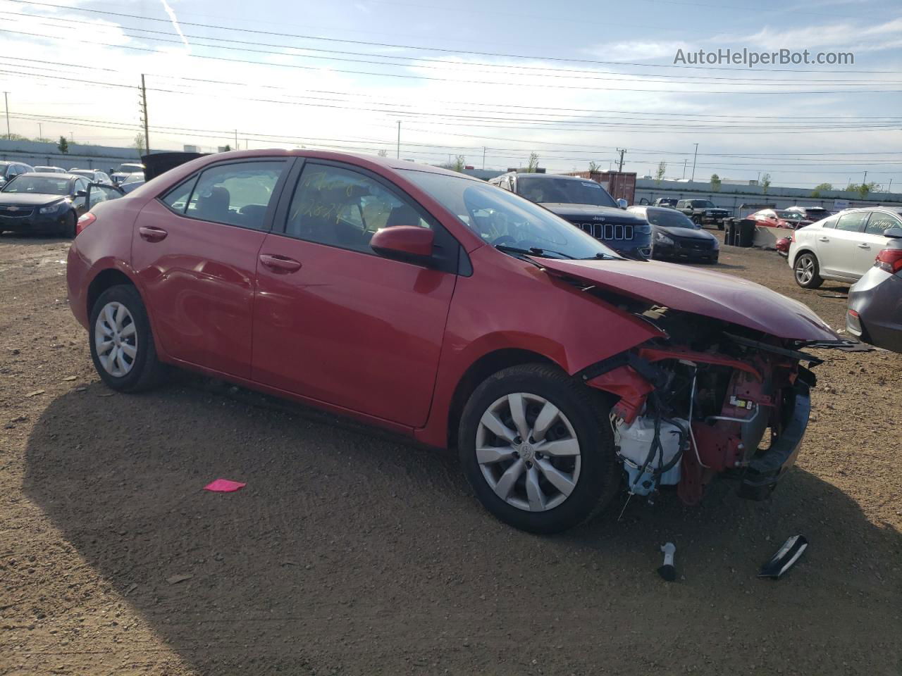 2015 Toyota Corolla L Red vin: 2T1BURHE5FC350952