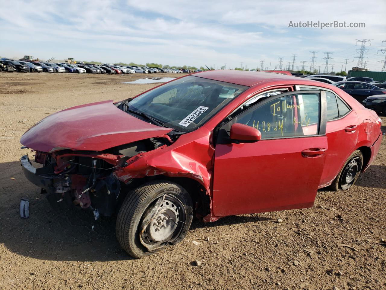 2015 Toyota Corolla L Red vin: 2T1BURHE5FC350952