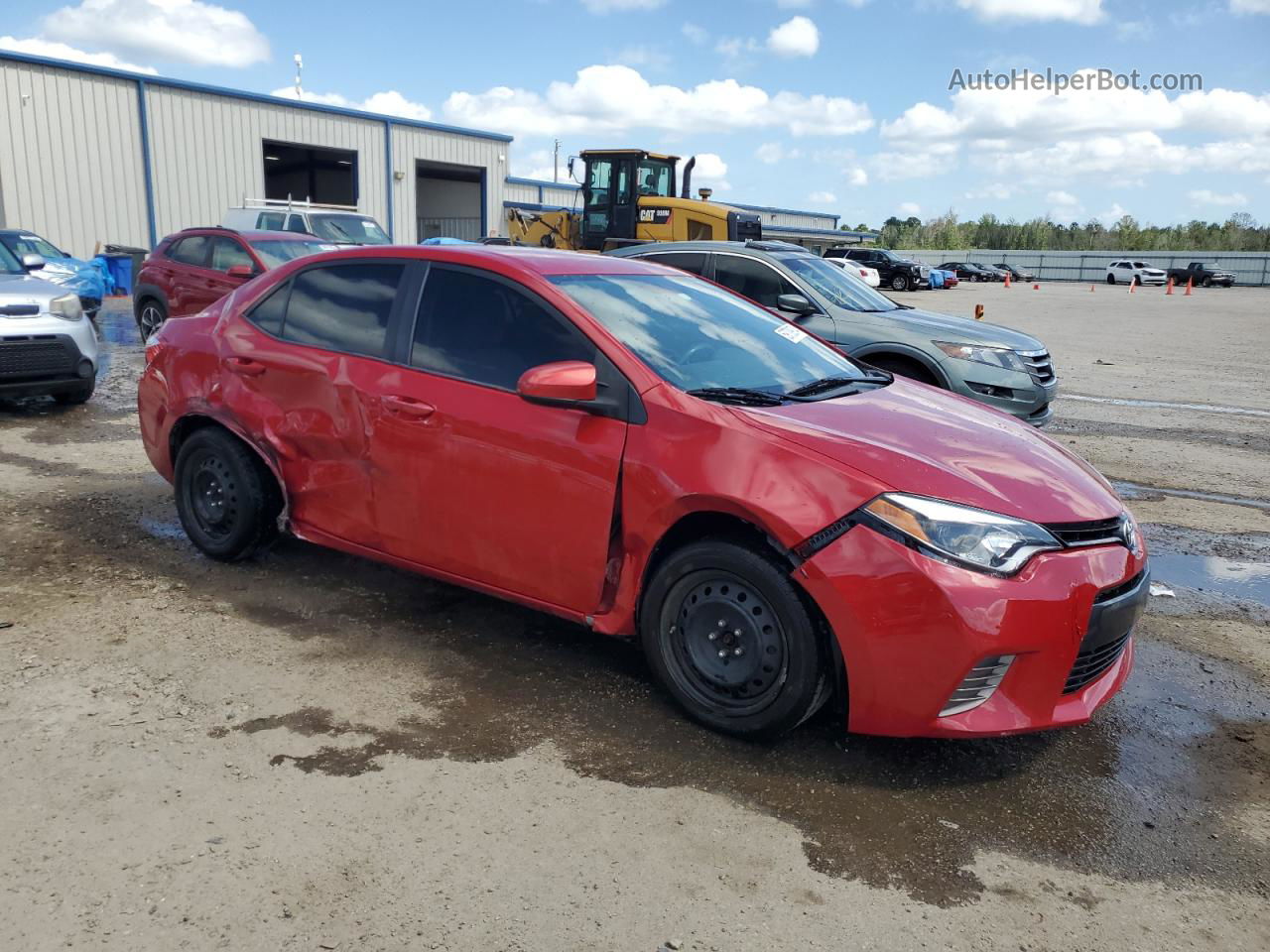 2015 Toyota Corolla L Red vin: 2T1BURHE5FC365578