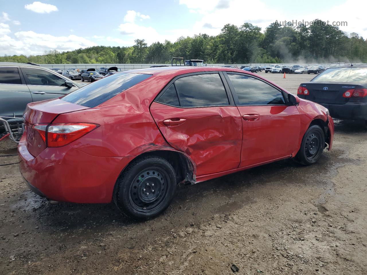 2015 Toyota Corolla L Red vin: 2T1BURHE5FC365578