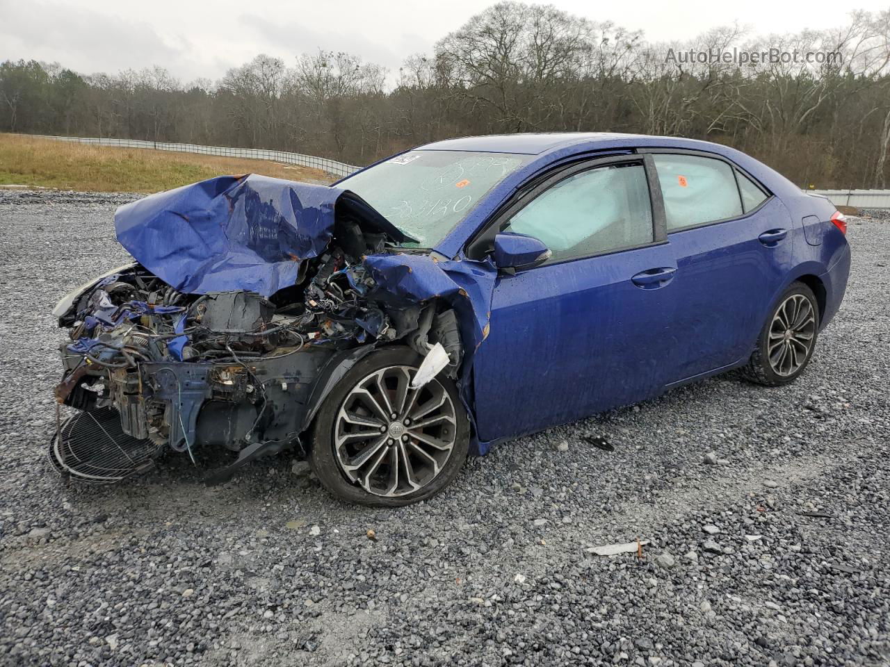 2015 Toyota Corolla L Blue vin: 2T1BURHE5FC383420