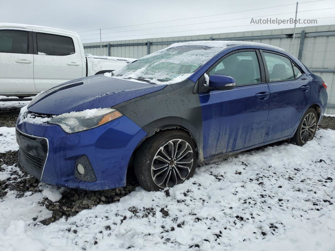 2015 Toyota Corolla L Blue vin: 2T1BURHE5FC409515