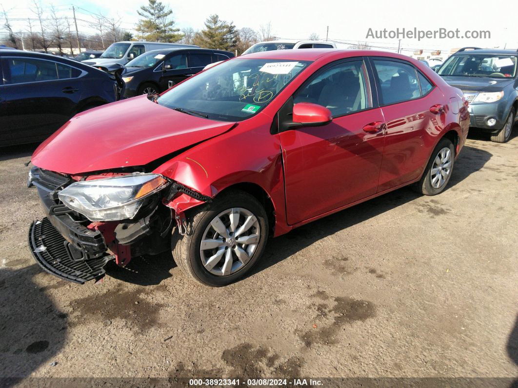 2016 Toyota Corolla Le Red vin: 2T1BURHE5GC644241