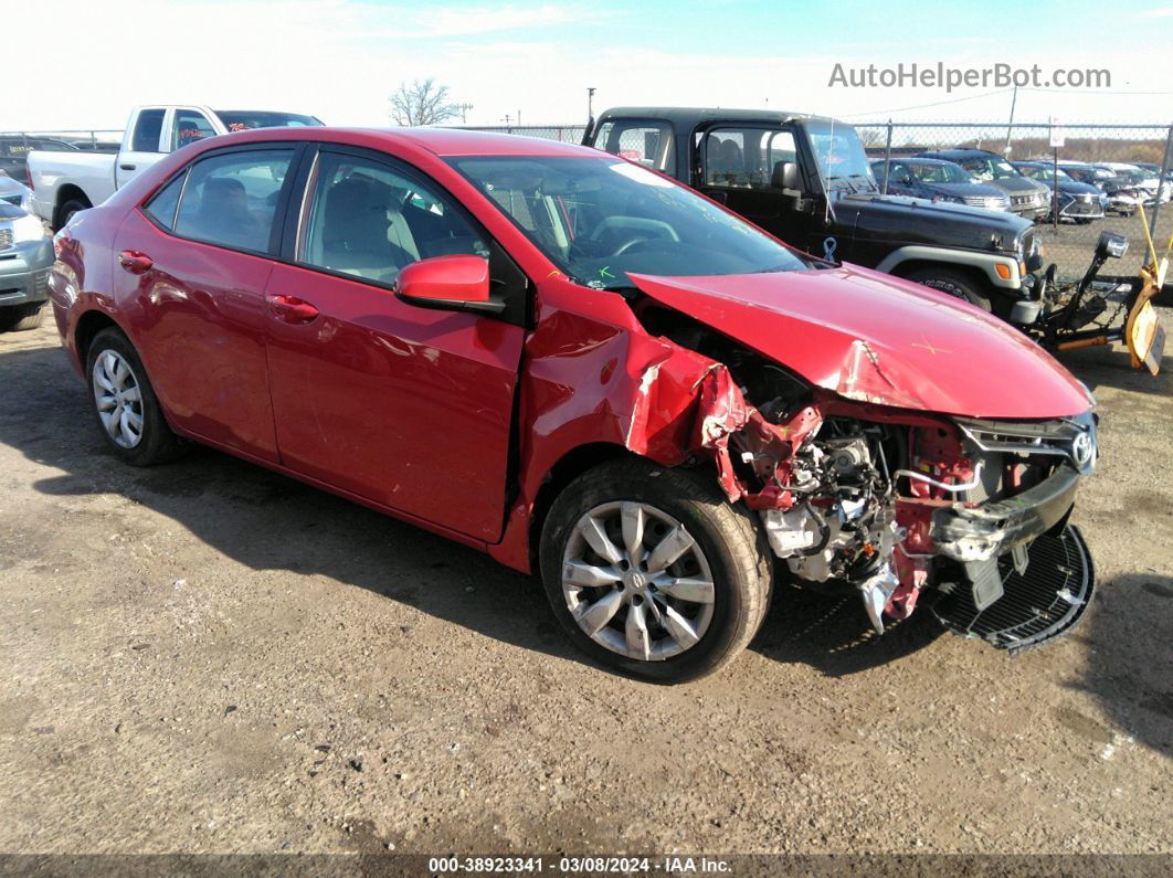 2016 Toyota Corolla Le Red vin: 2T1BURHE5GC644241