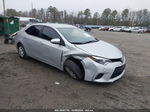 2016 Toyota Corolla L Silver vin: 2T1BURHE5GC729774