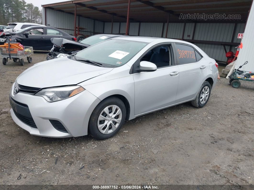 2016 Toyota Corolla L Silver vin: 2T1BURHE5GC729774