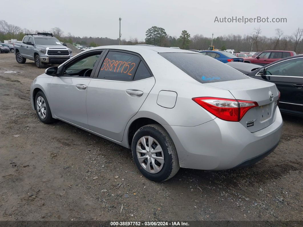 2016 Toyota Corolla L Silver vin: 2T1BURHE5GC729774