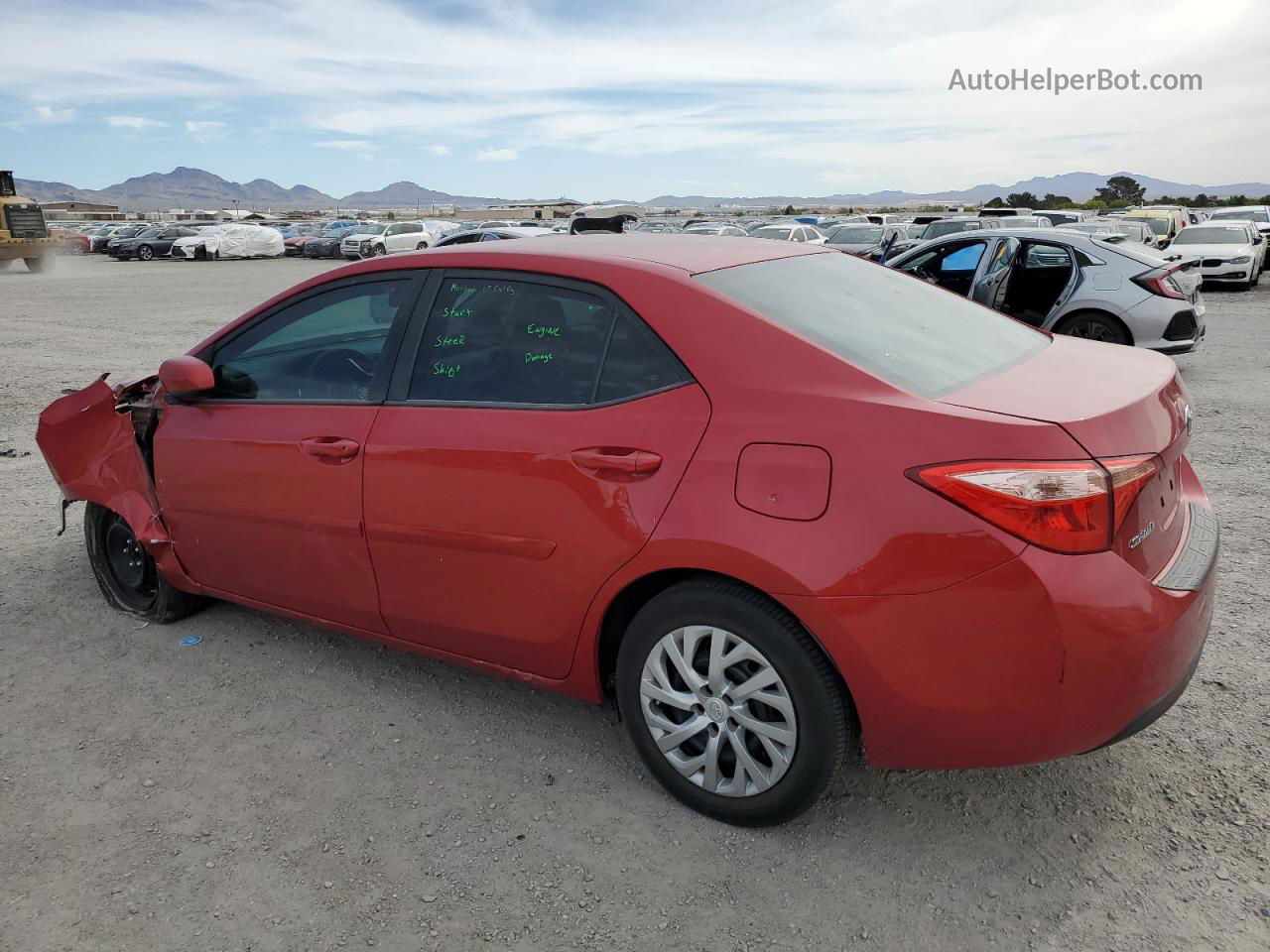 2017 Toyota Corolla L Red vin: 2T1BURHE5HC820125