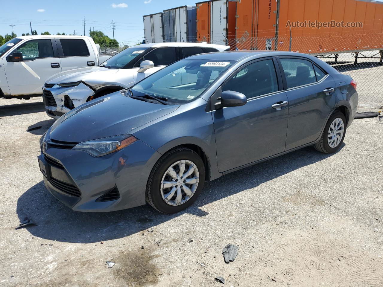 2019 Toyota Corolla L Gray vin: 2T1BURHE5KC150681