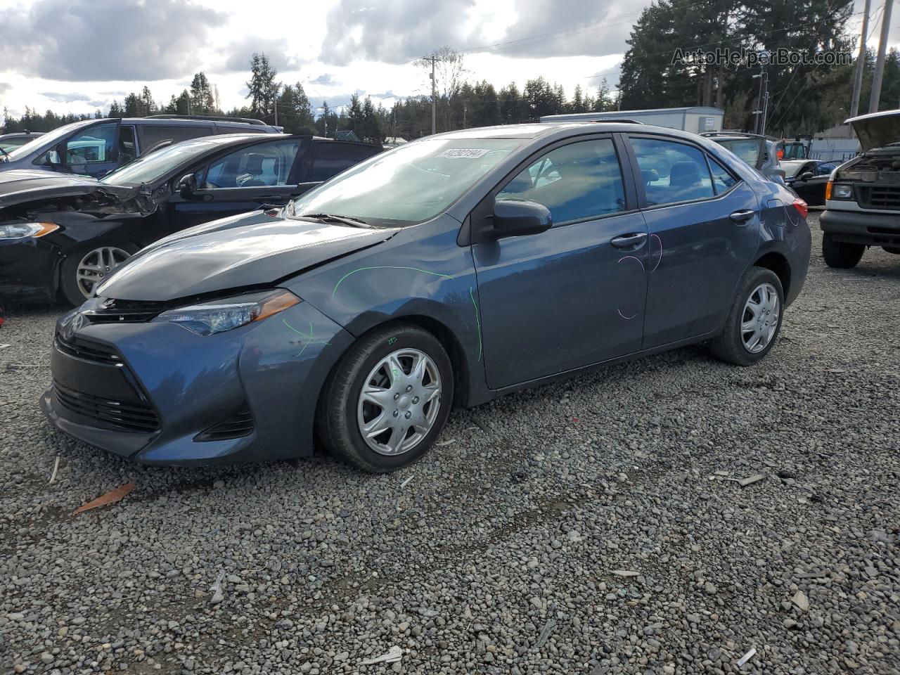 2019 Toyota Corolla L Blue vin: 2T1BURHE5KC164662